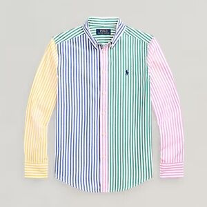 Polo Ralph Lauren boys striped Poplin shirt age 8 button up cotton oxford preppy